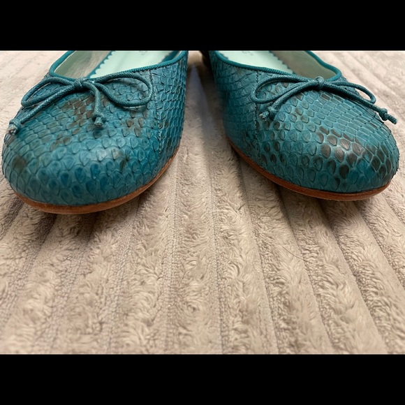 SAMBAG Blue Snake Embossed Leather Sz 39 - Picture 3 of 5